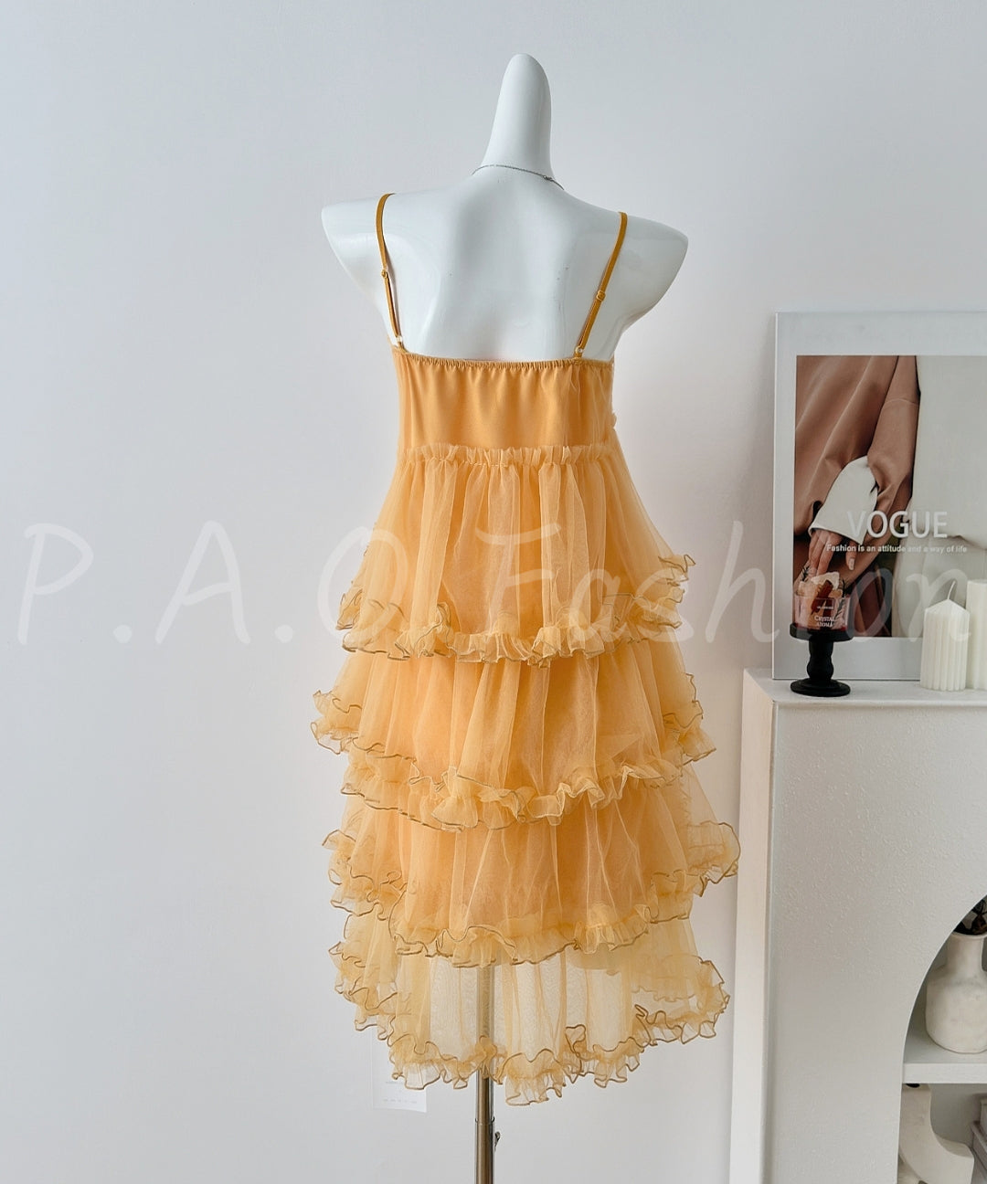 Soft Mesh Tiered Ruffle Mini Slip Dress[Available Now]