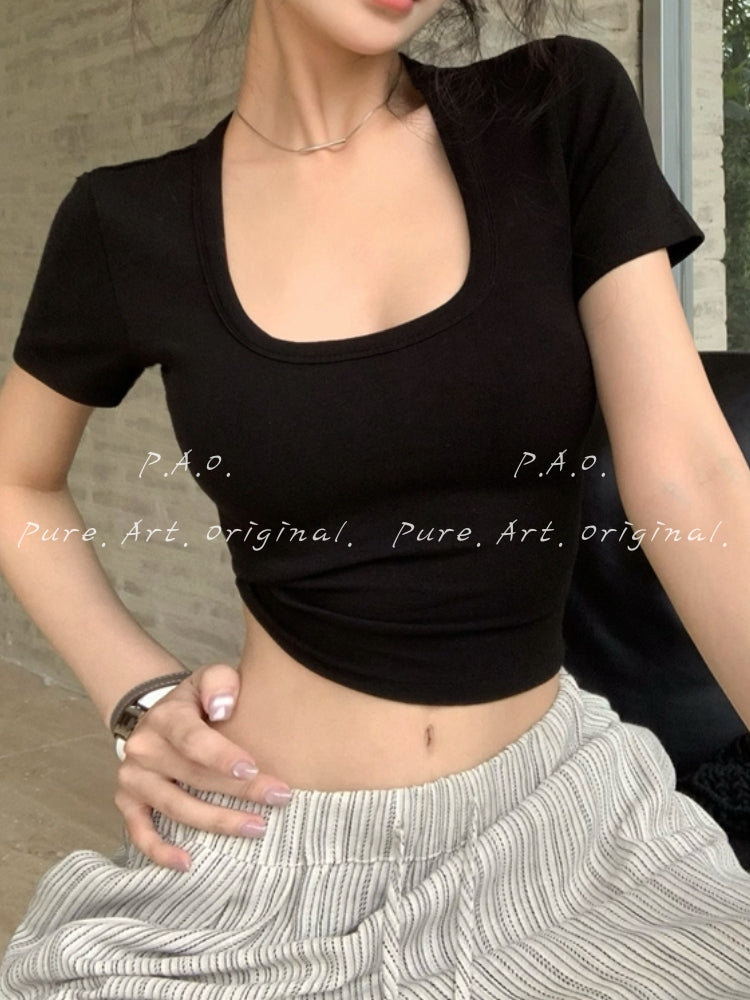 Sculpt Fit U-Neck Crop Tee