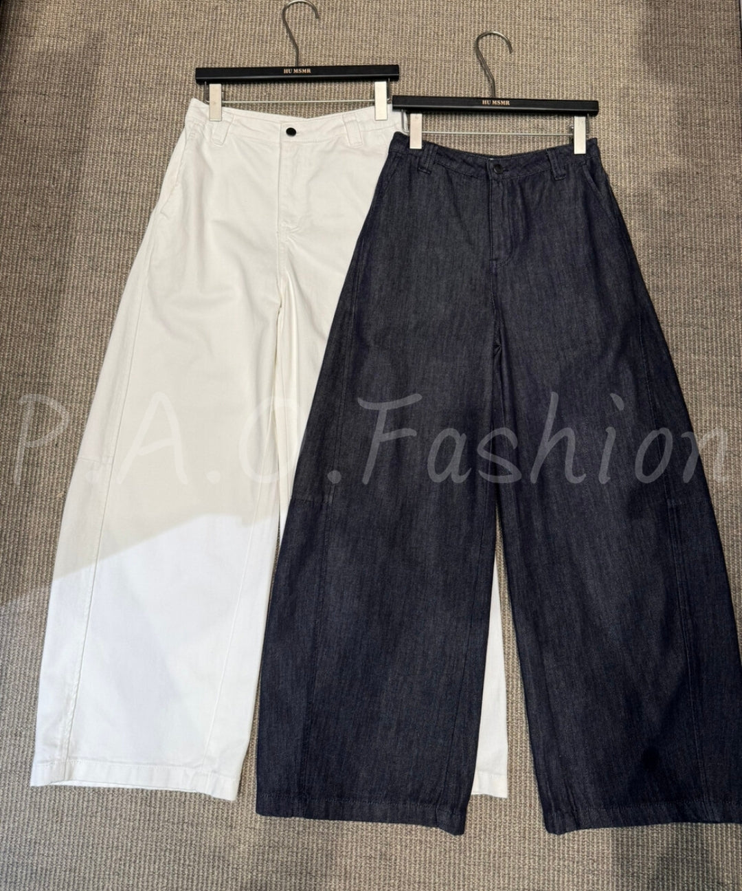 Lyocell Blend Wide-Leg Denim Pants