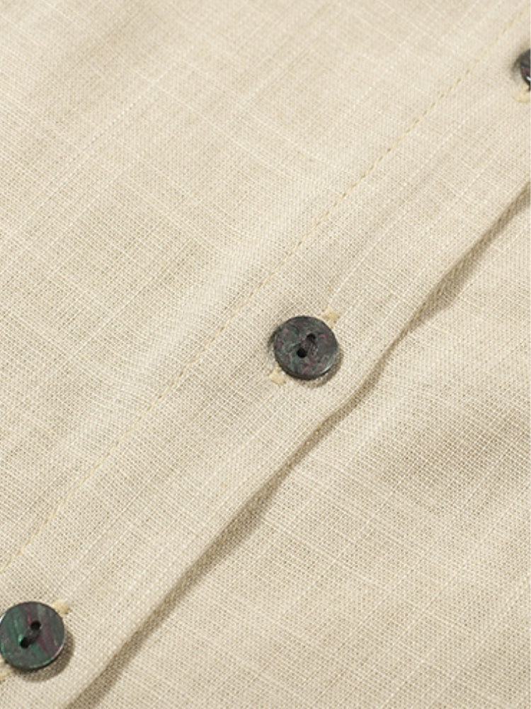 Linen Shirt & Wide-Leg Trousers Two-Piece Set