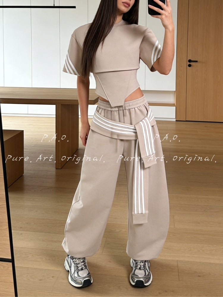 Striped Accent Casual Set