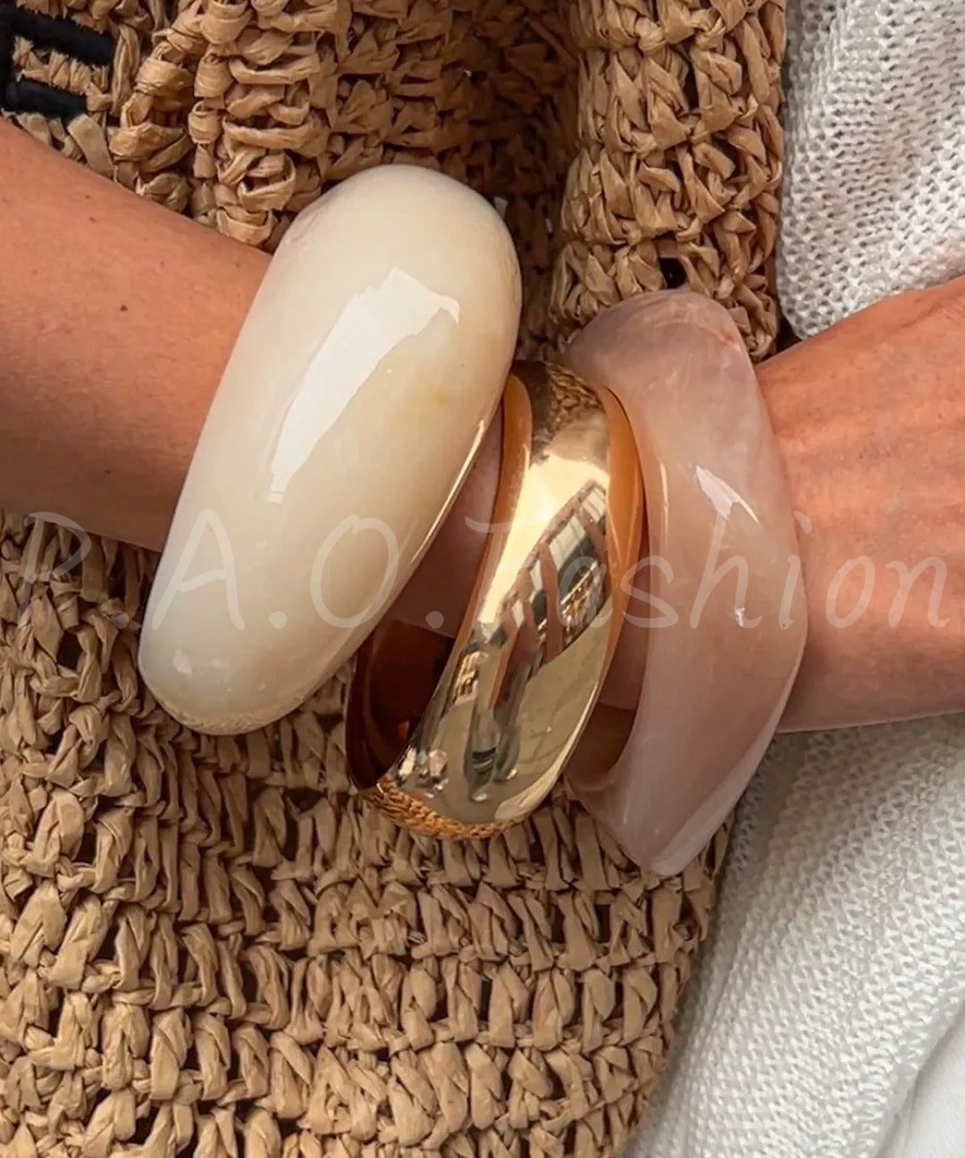 Oversized Glossy Resin Statement Bangle
