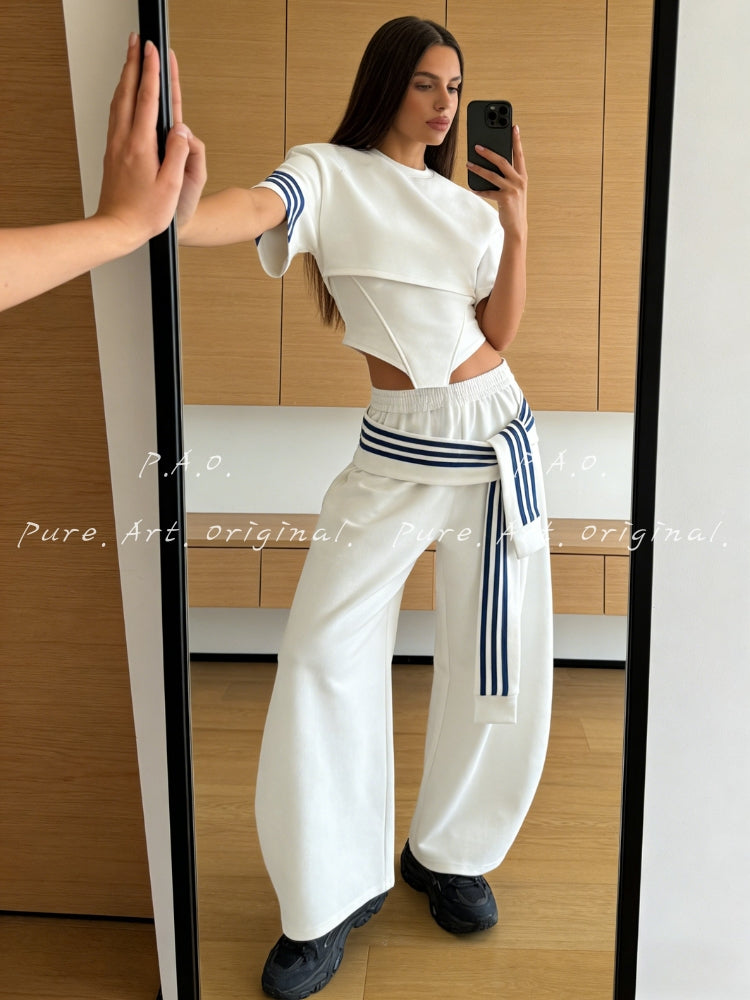 Striped Accent Casual Set