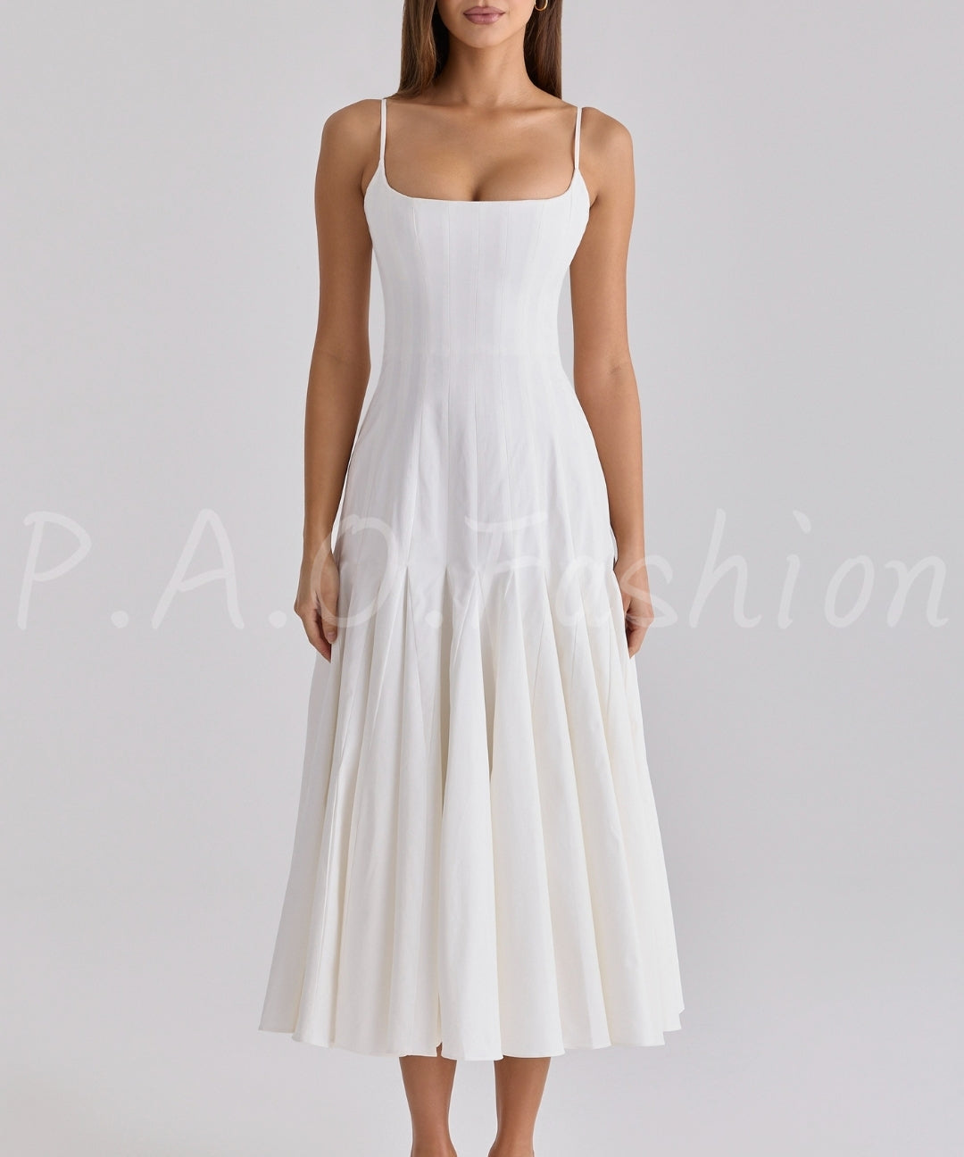 Godet Pleated Midi Dress[Available Now]