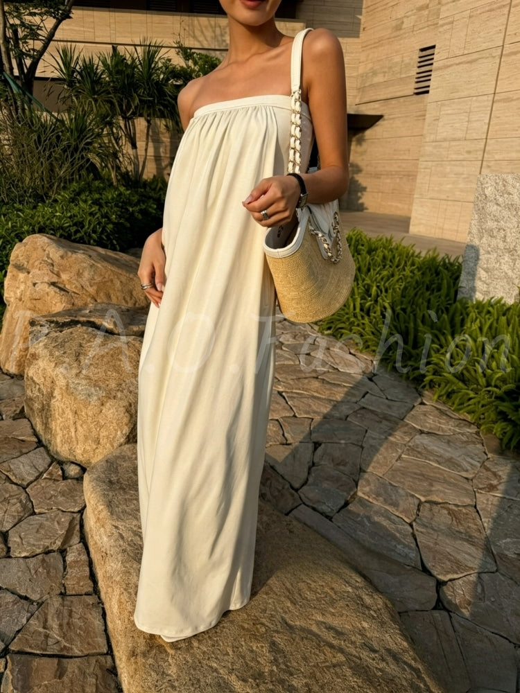 Lyocell Strapless Maxi Dress