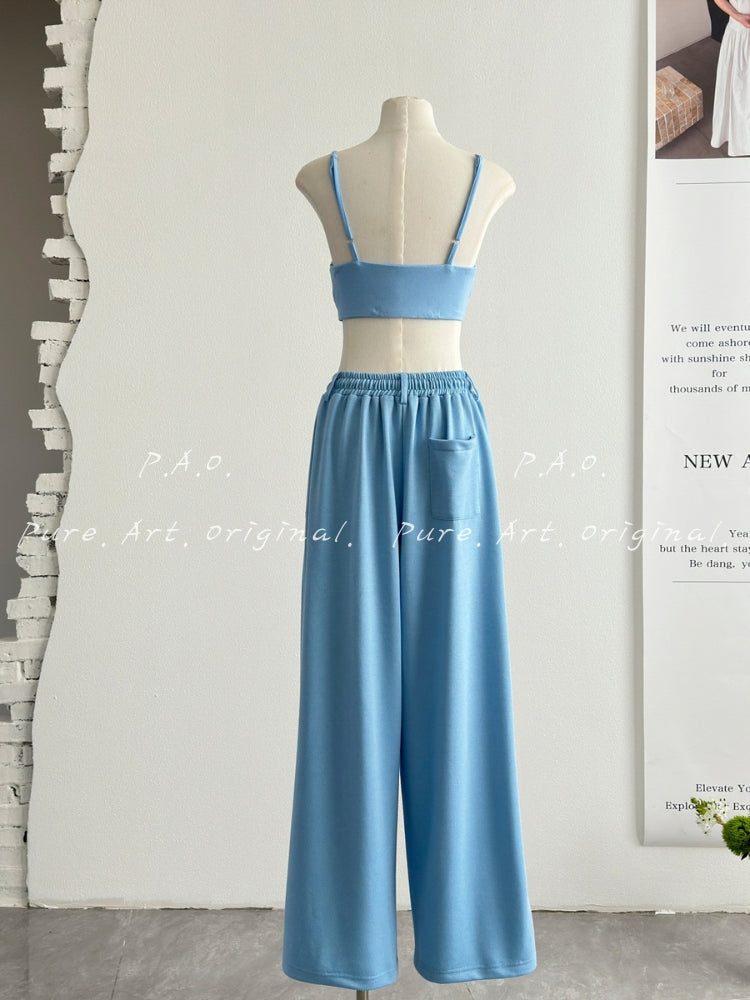 Haven Leisure Ribbed Tank & Wide‑Leg Sweatpants Set