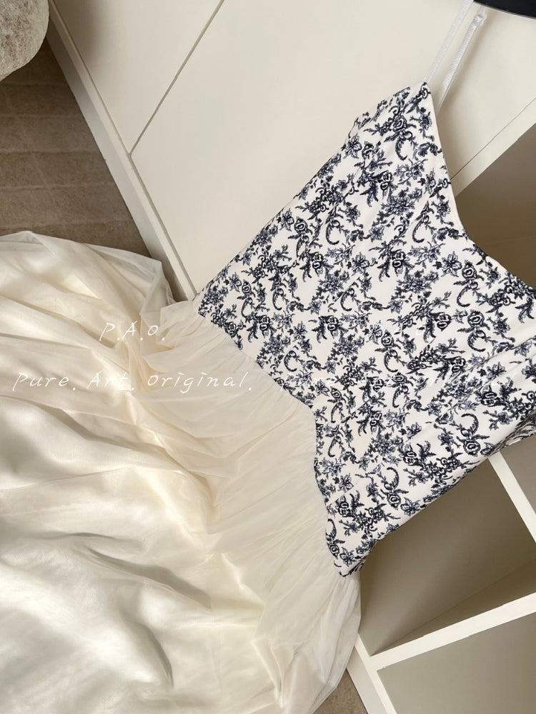 ELARA CORSET TULLE MAXI DRESS