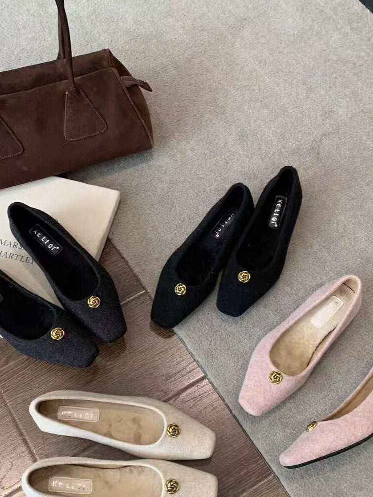 French-Style Mid-Heel Mary Jane Shoes