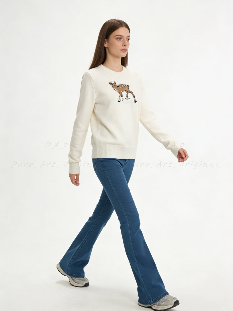 Wool-Blend Sweet Cable Knit Hooded Sweater