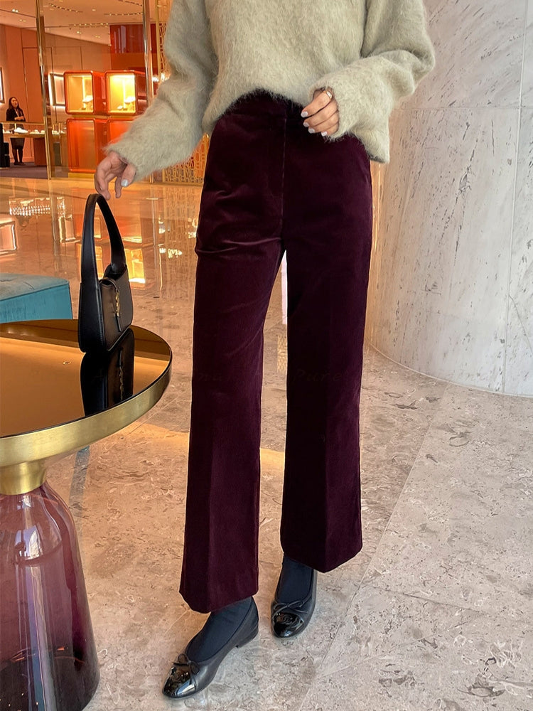Corduroy Wide-Leg Pants