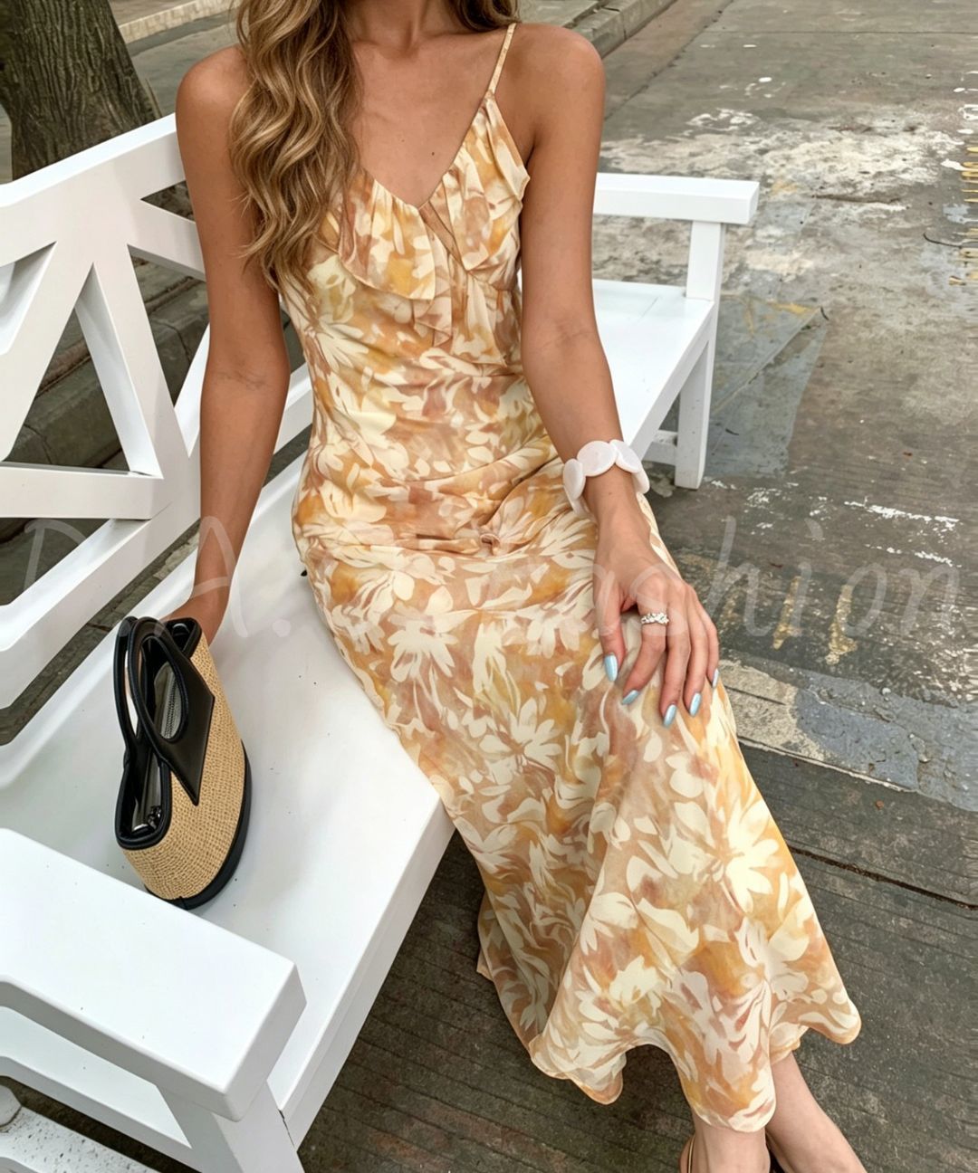 Floral Ruffle Mermaid Maxi Dress