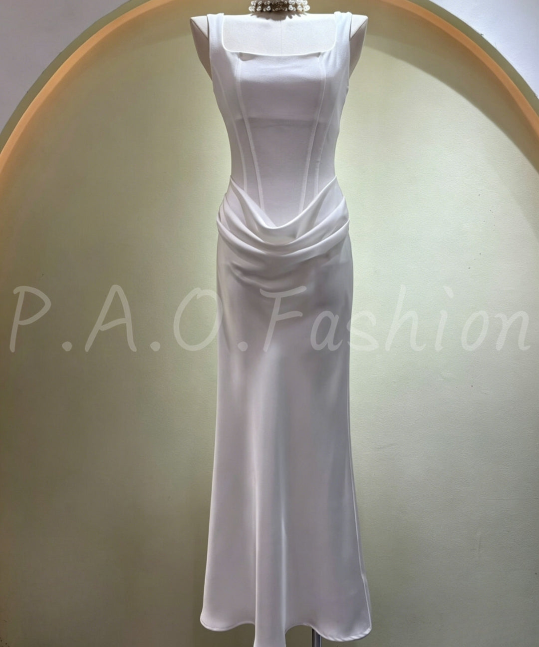 Satin Square Neck Mermaid Gown[Available Now]
