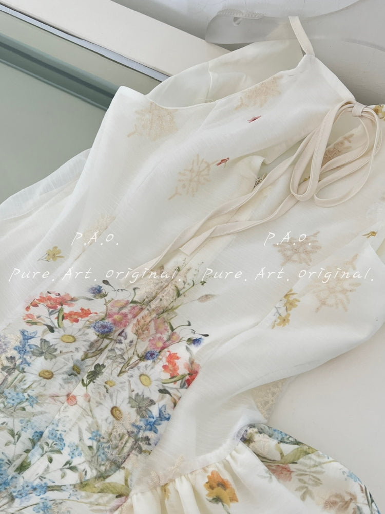 ALICE GARDEN HALTER MIDI DRESS