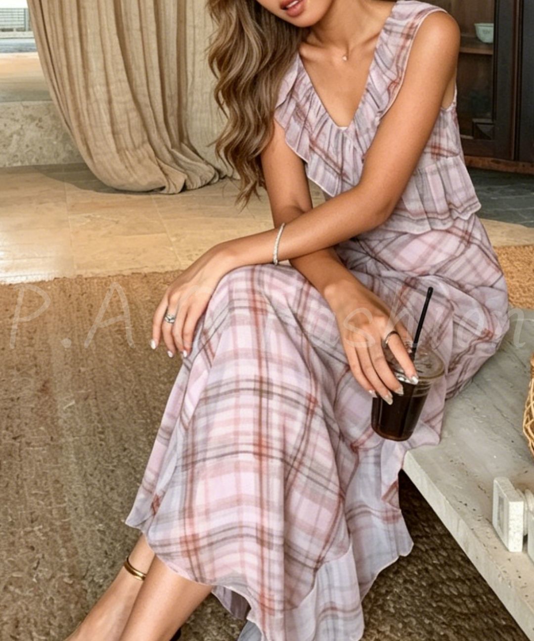 Floral Ruffle Mermaid Maxi Dress