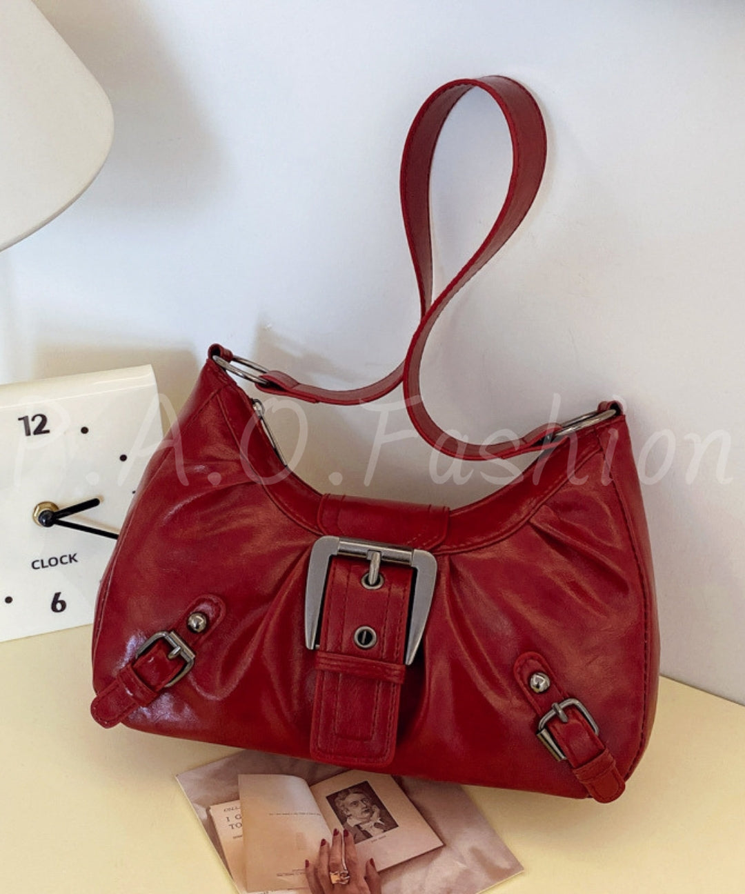 Vintage Moto Ruched Underarm Bag