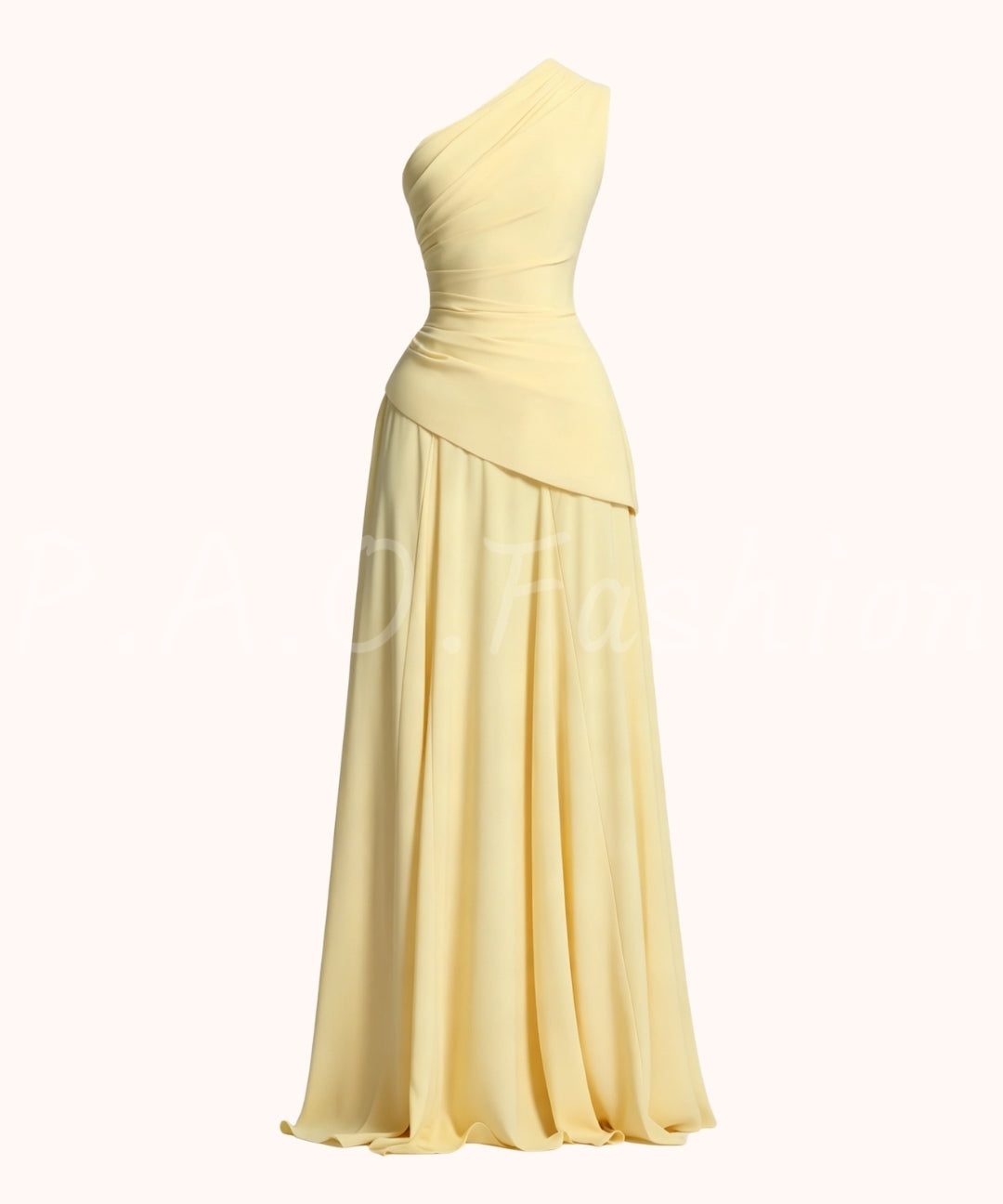 One-Shoulder Draped Evening Gown[Available Now]