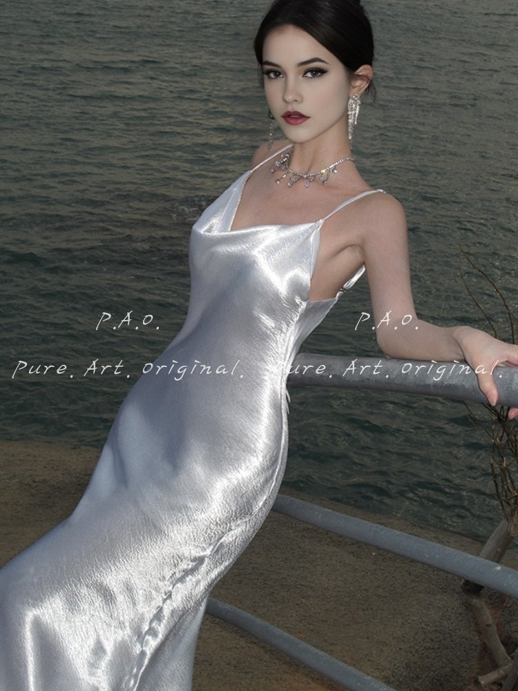 AURELIA SATIN MERMAID SLIP MAXI DRESS