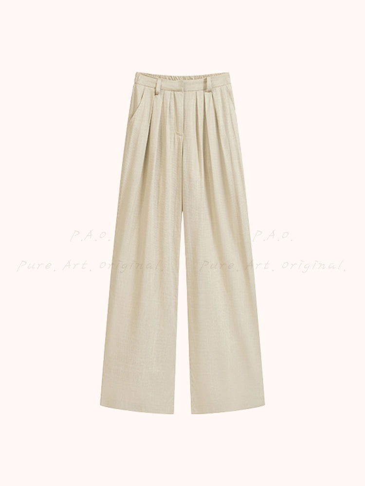 Linen Shirt & Wide-Leg Trousers Two-Piece Set