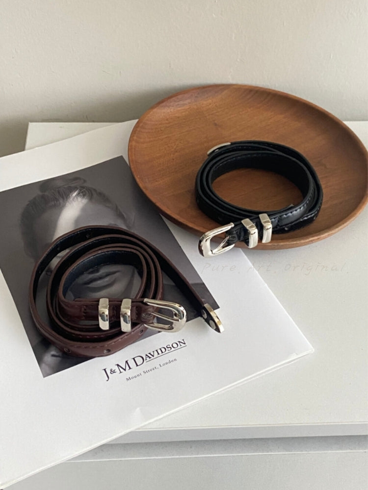 Minimalist Metal Buckle Waist Belt / Corset Belt