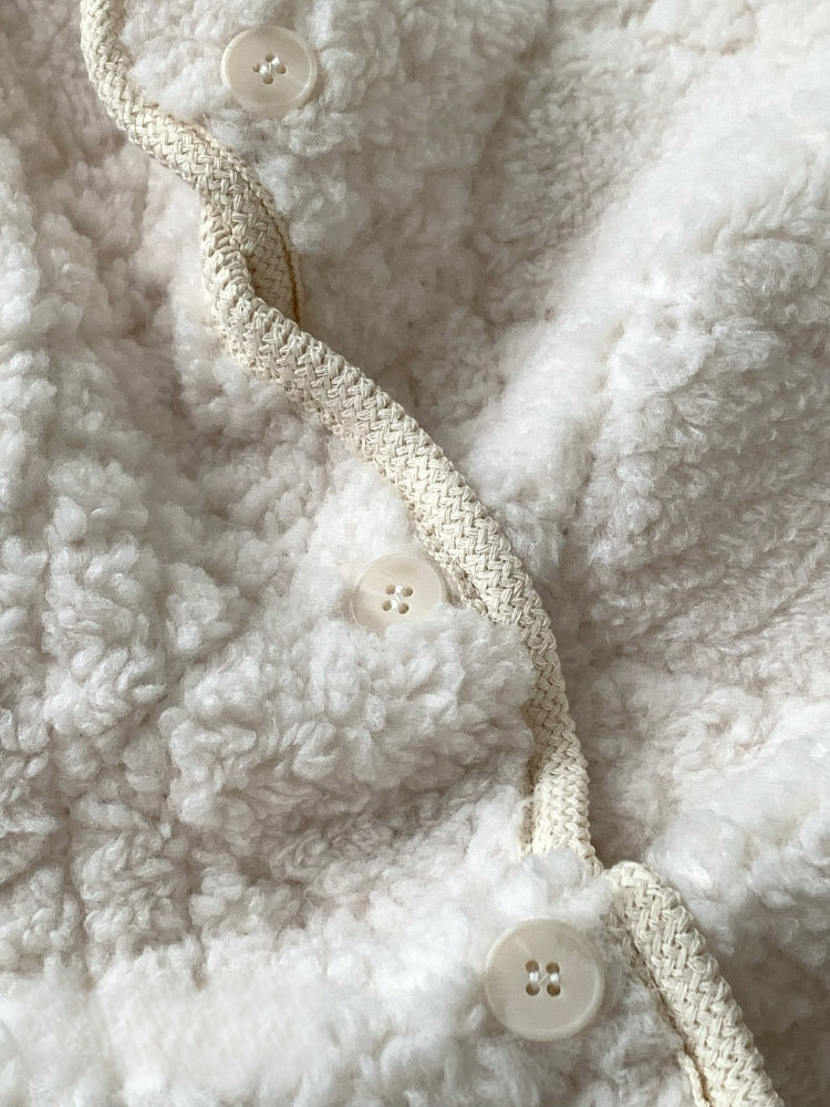 Quilted Embossed Teddy Hooded Coat