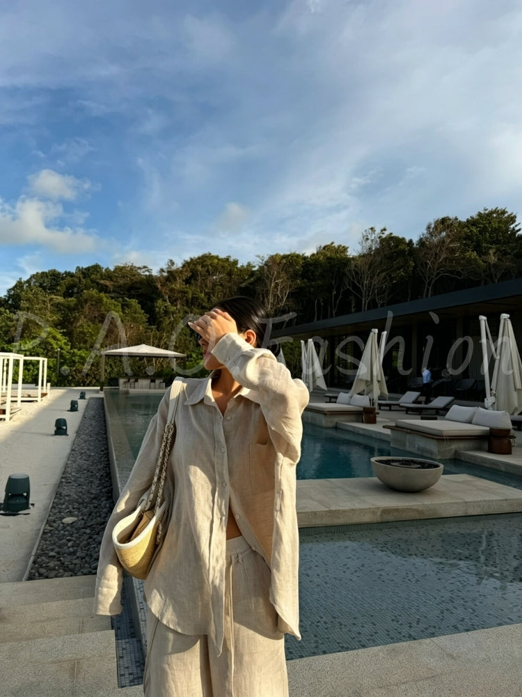 100% Linen Oversized Sun Shirt