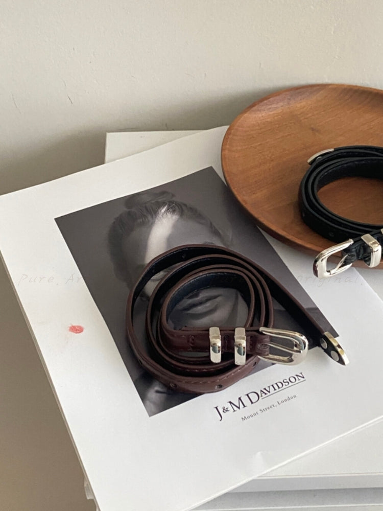 Minimalist Metal Buckle Waist Belt / Corset Belt