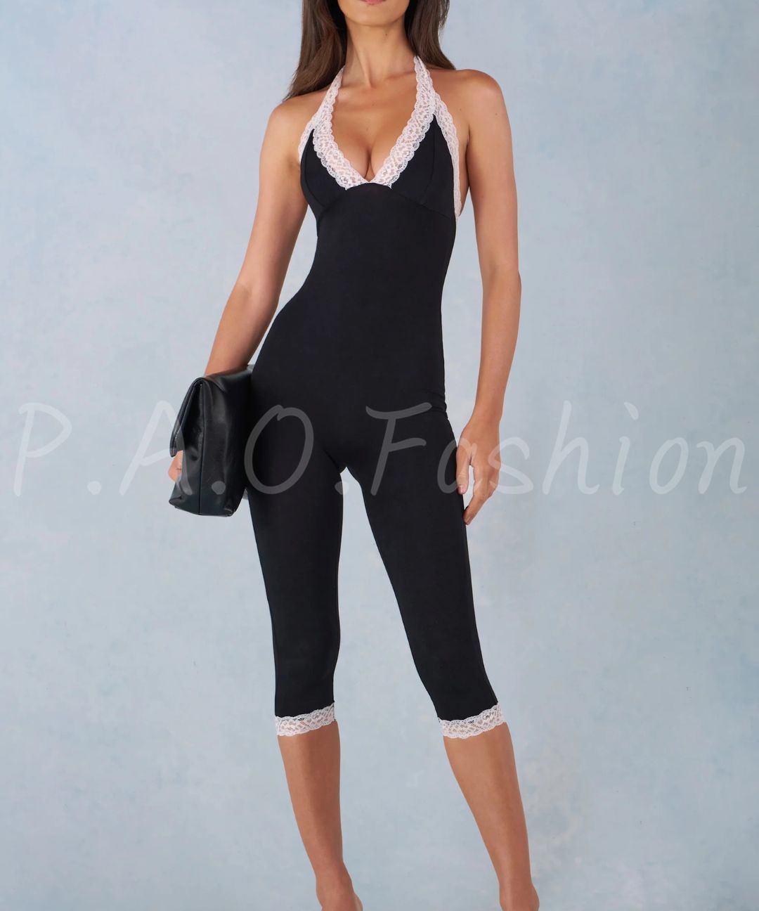 Lace Halter Capri Jumpsuit