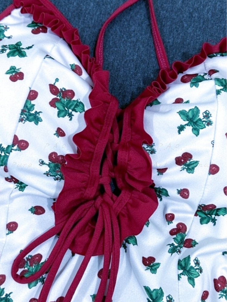 French-Inspired Triangle One-Piece Swimsuit