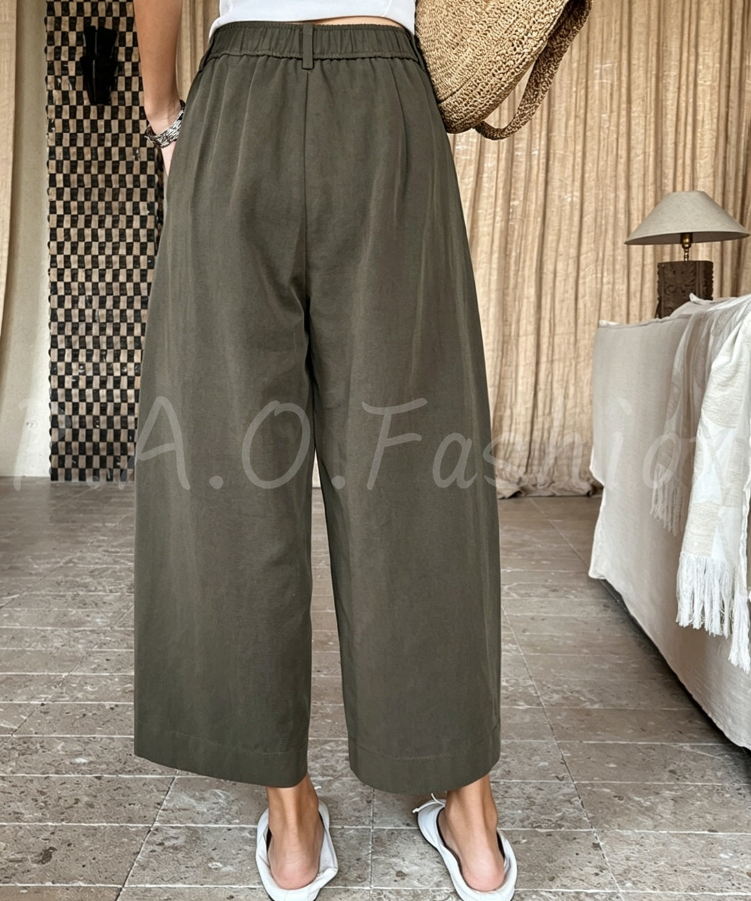 Tencel Linen Cropped Wide-Leg Pants[Available Now]
