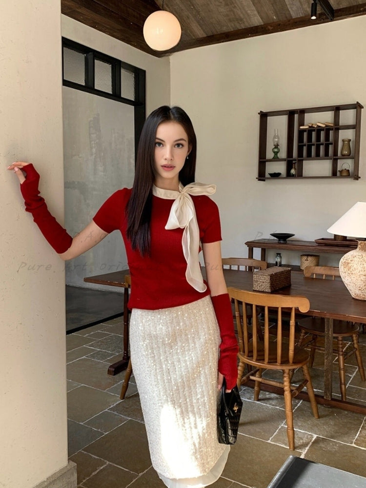 Luxe Aura Midi Skirt