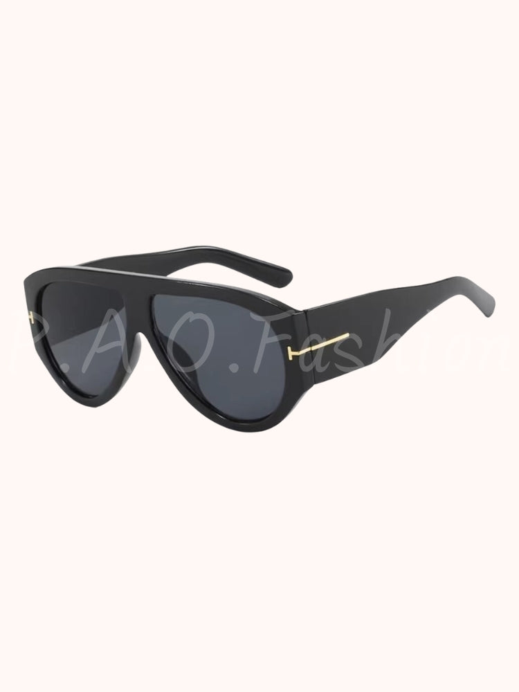 Oversized Aviator T-Bar Sunglasses