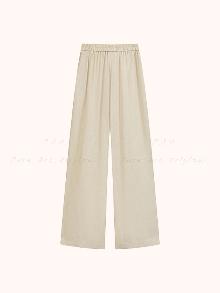 Linen Shirt & Wide-Leg Trousers Two-Piece Set