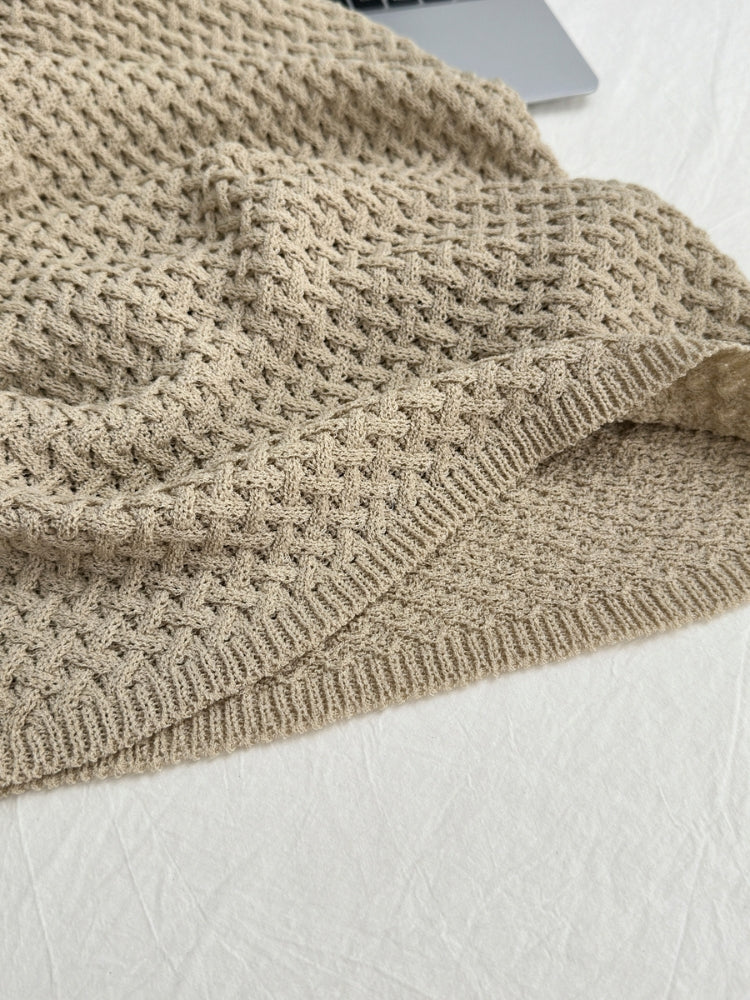 Lace-Up Cutout Knit Midi Dress