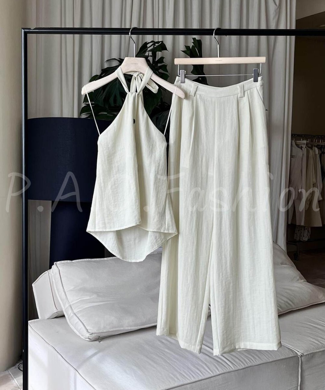 Halter Tie Wide-Leg Pants Set[Available Now]