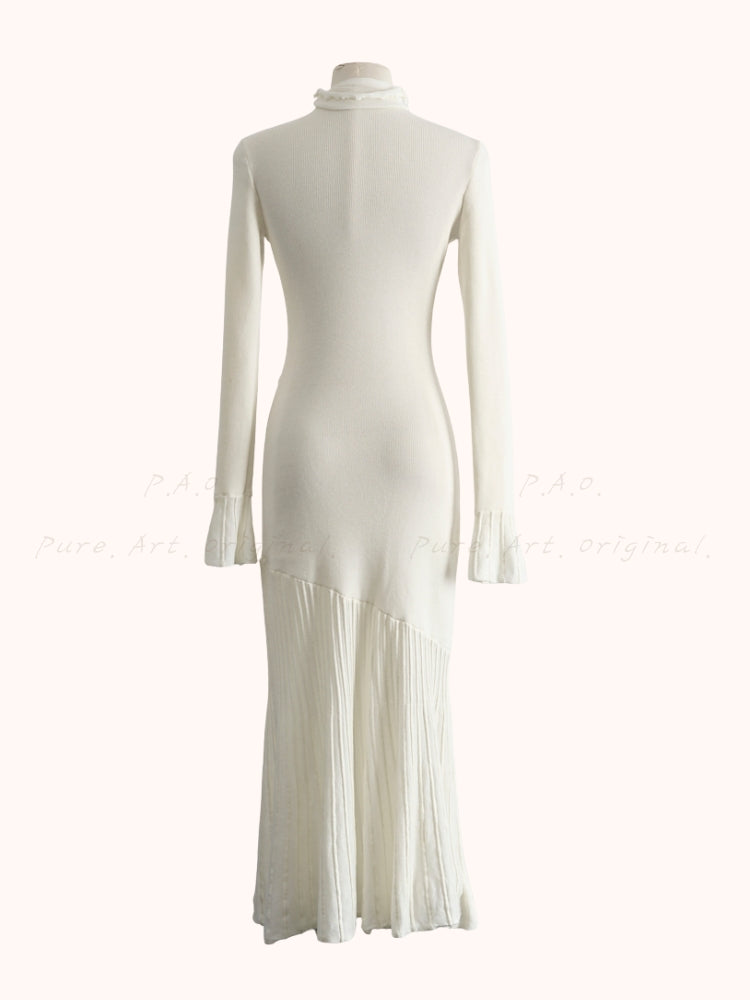 Floral Knit Fitted Midi Dress