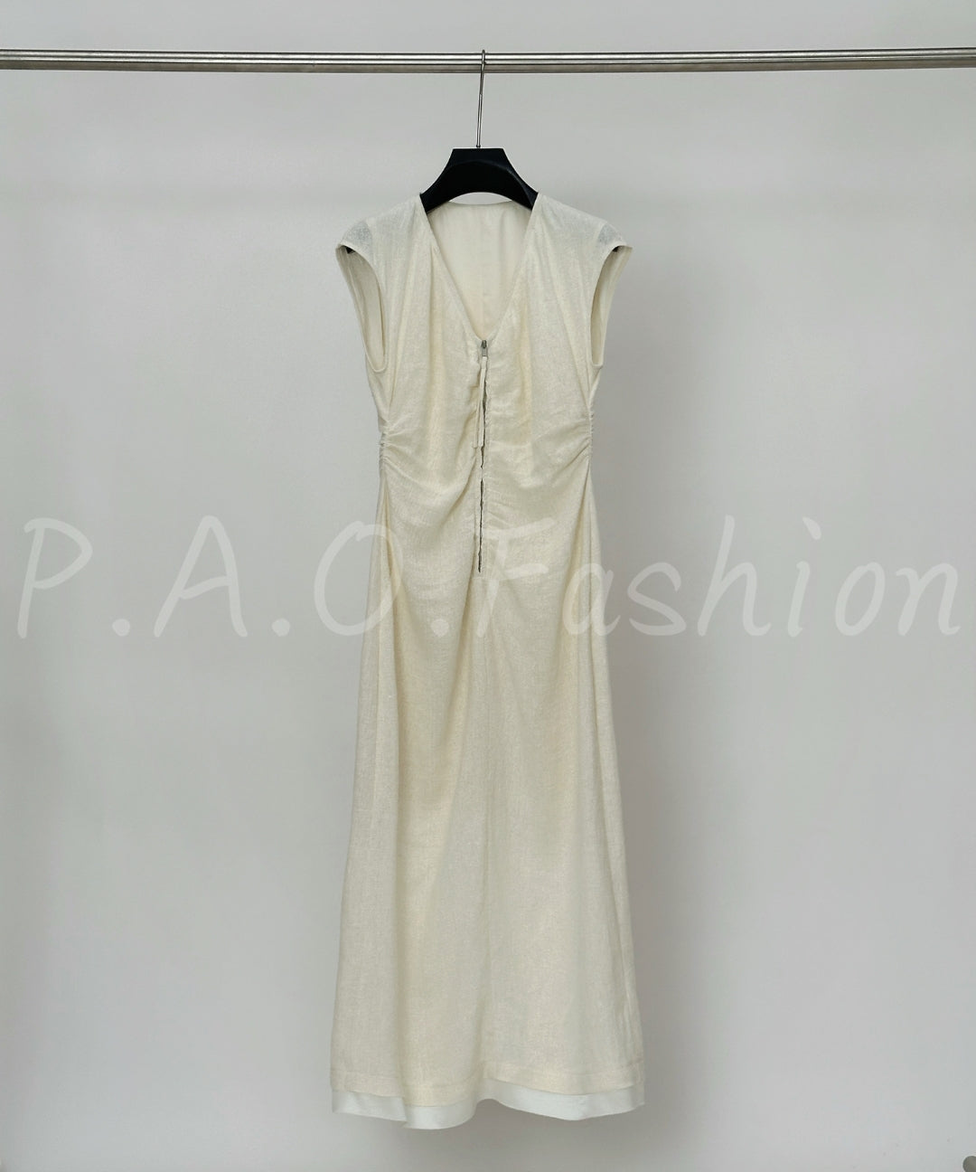100% Hemp V-Neck Maxi Dress