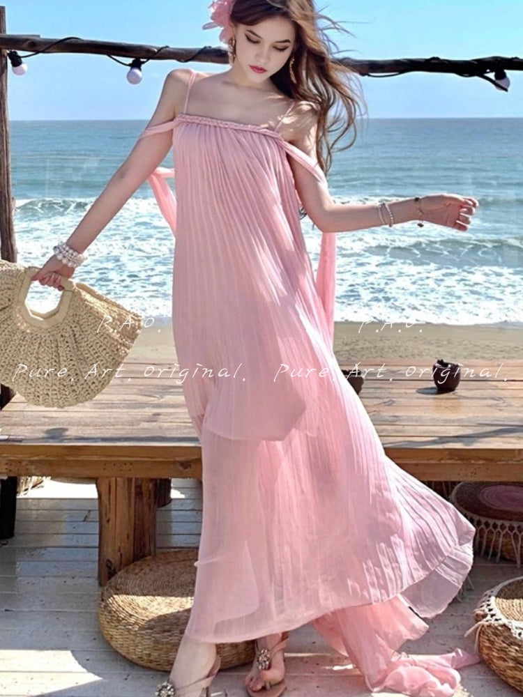 Elysia Pleated Maxi Dress