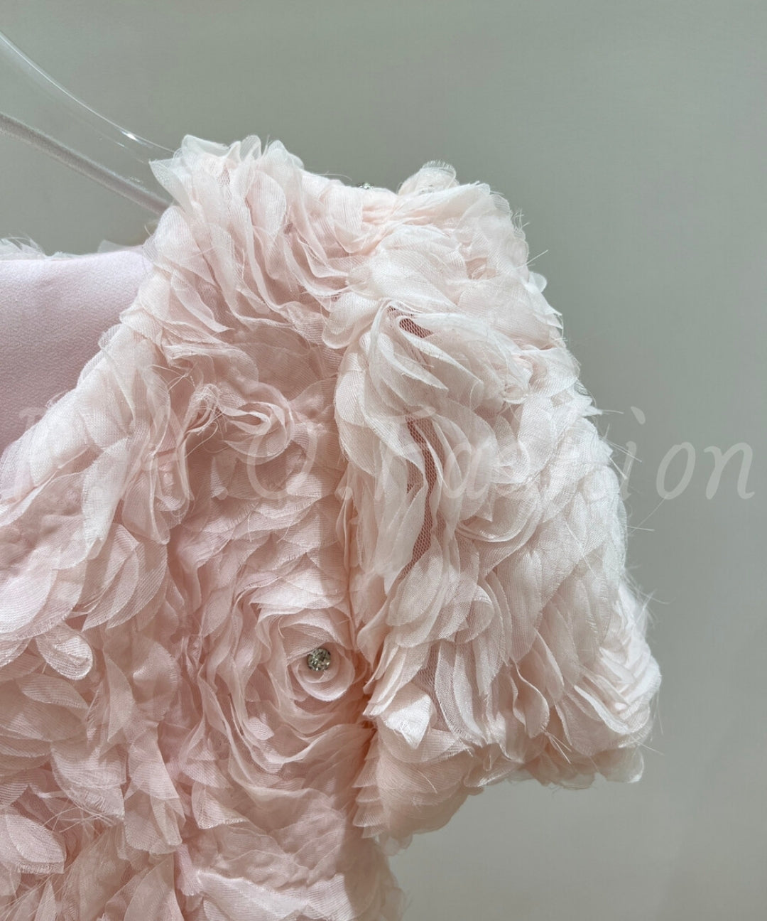 3D Rose Embellished Puff Sleeve Dress[Available Now]
