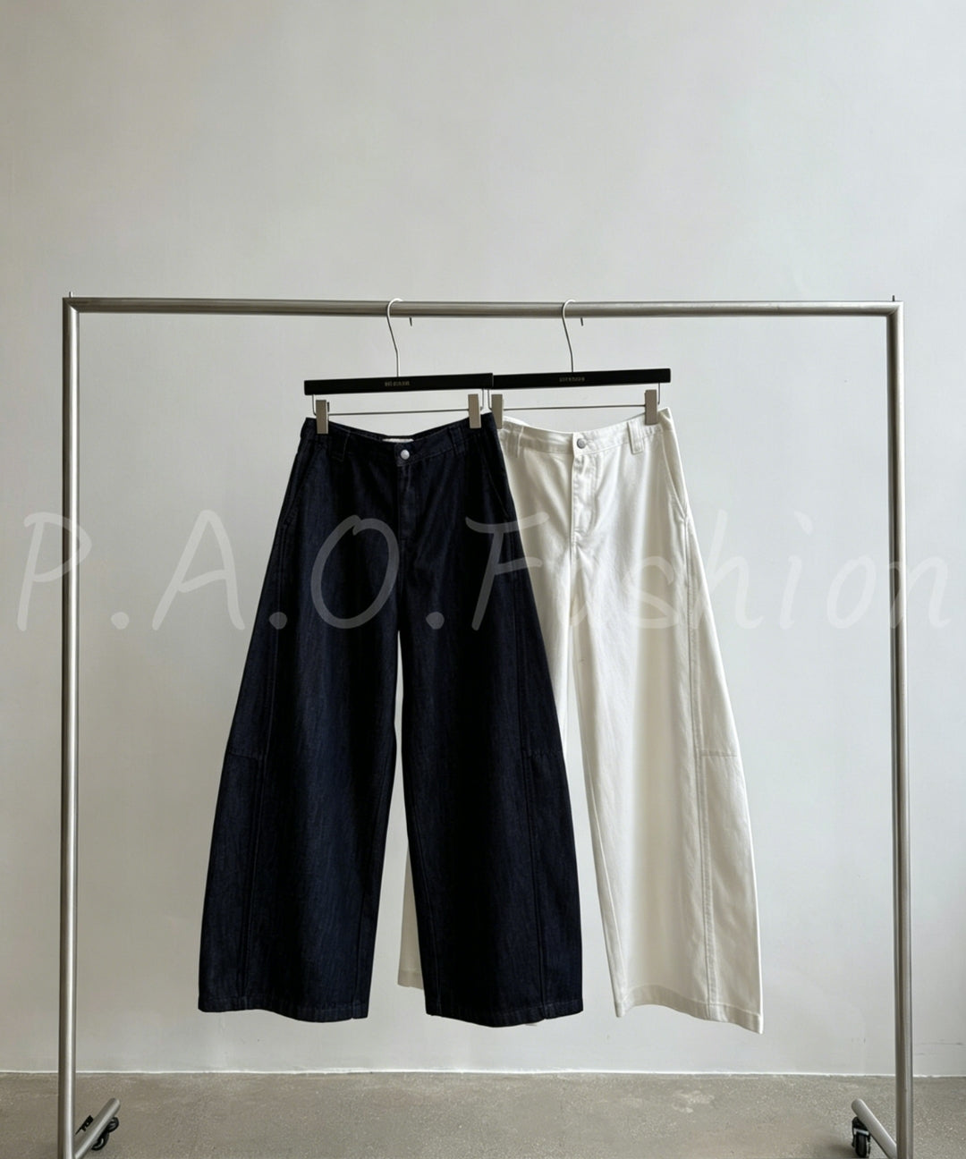 Lyocell Blend Wide-Leg Denim Pants