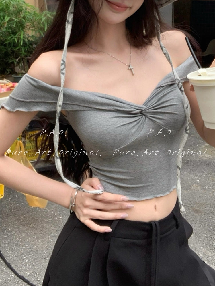 2-Way Off-Shoulder Twist Crop Top