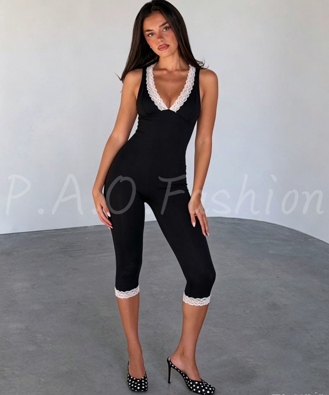 Lace Halter Capri Jumpsuit
