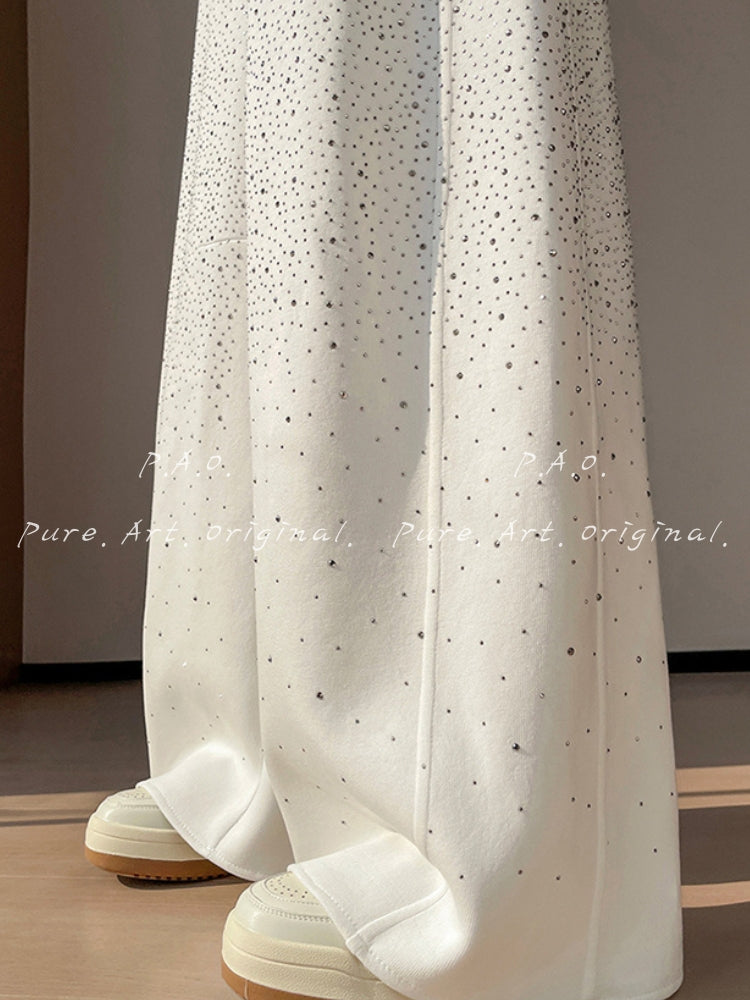 Rhinestone Wide Leg Pants