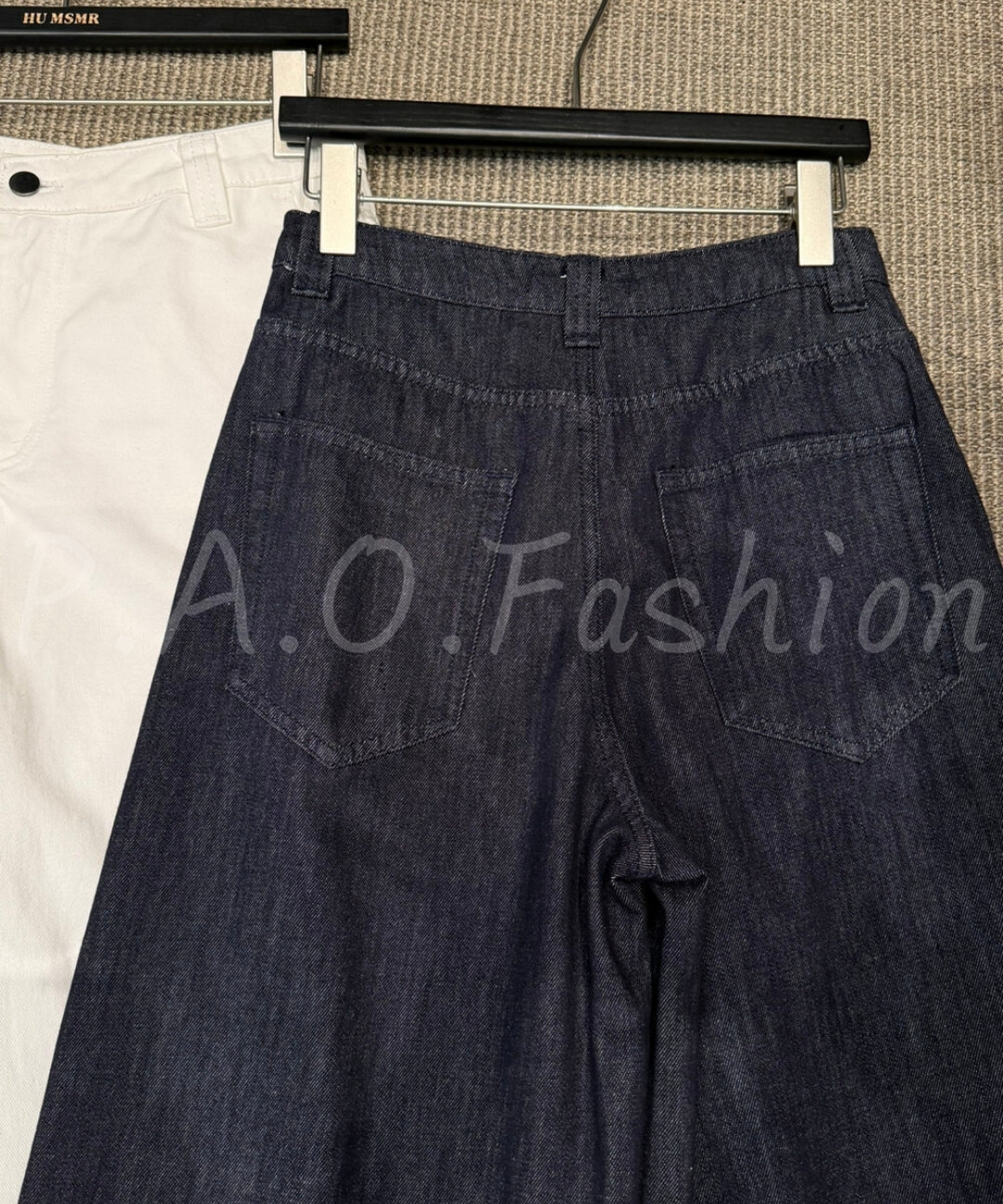 Lyocell Blend Wide-Leg Denim Pants