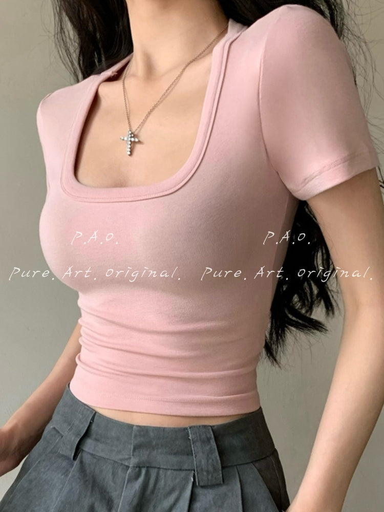 Sculpt Fit U-Neck Crop Tee