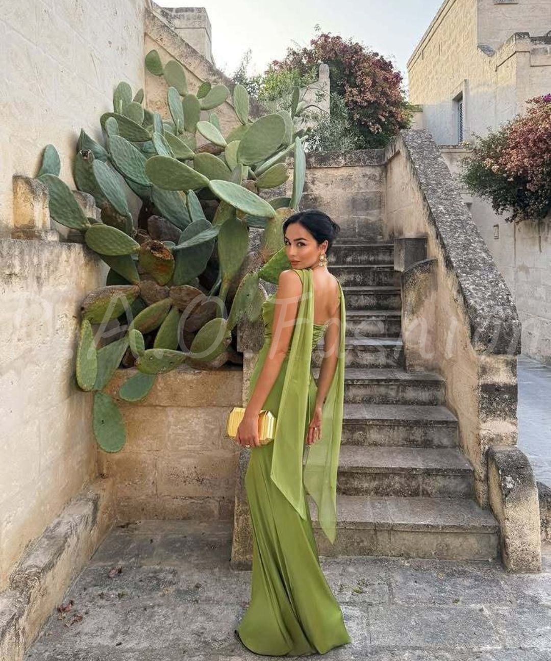 Satin Mermaid Maxi Gown with Halter Scarf