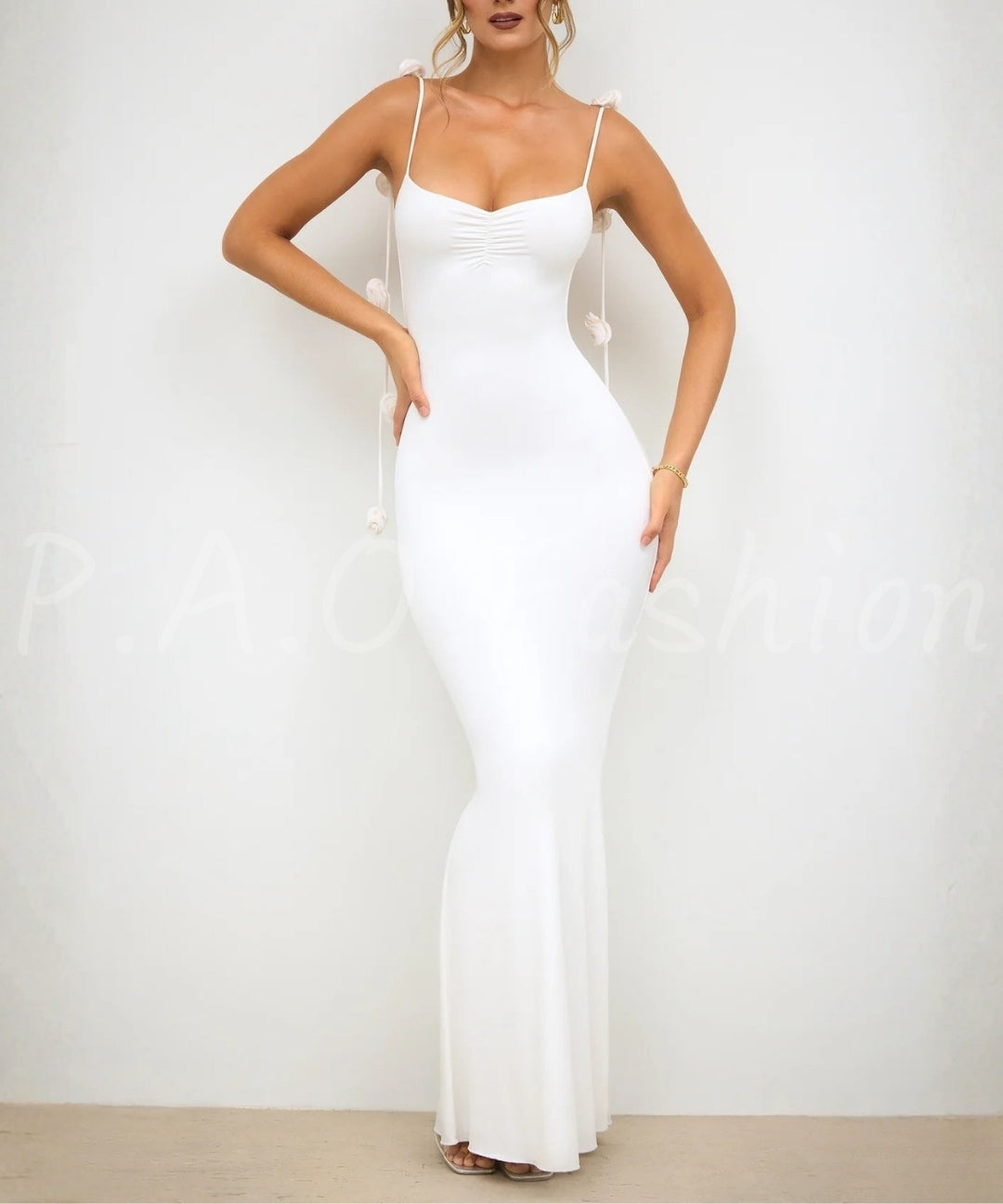 3D Rose Backless Bodycon Maxi Dress[Available Now]