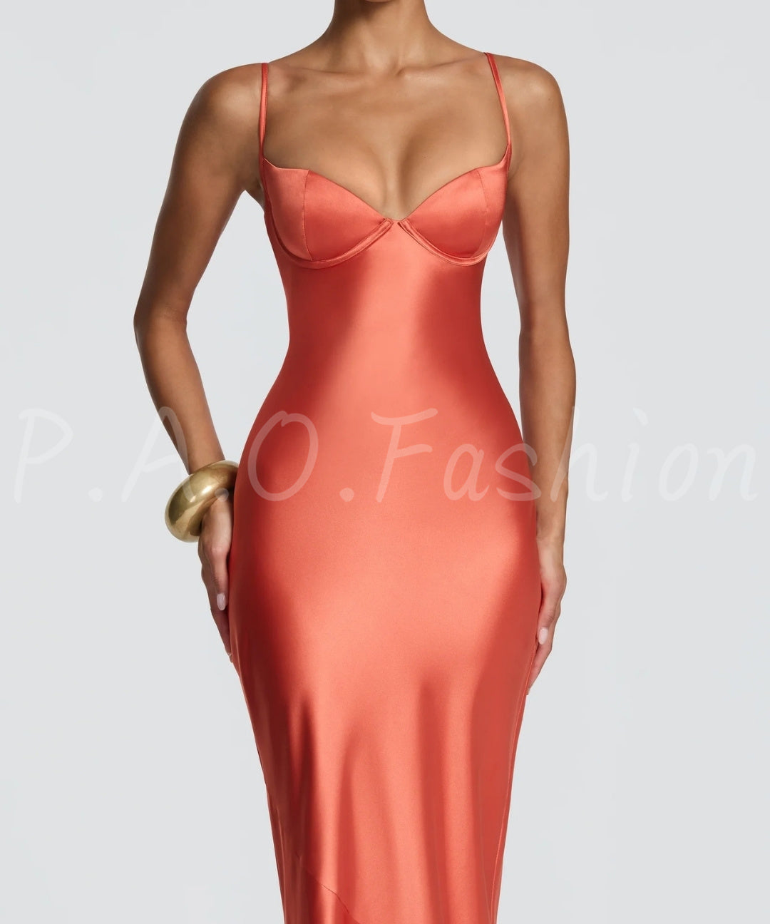 Satin Halter Mermaid Maxi Dress
