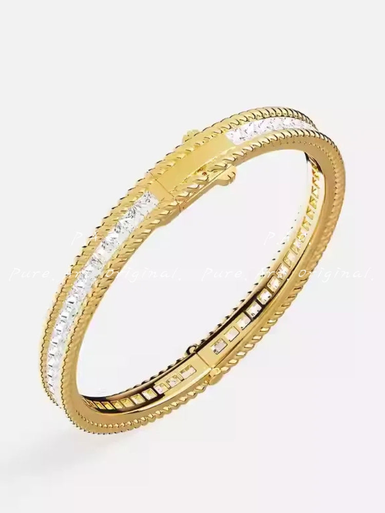 Diamond Twist Gold Bangle