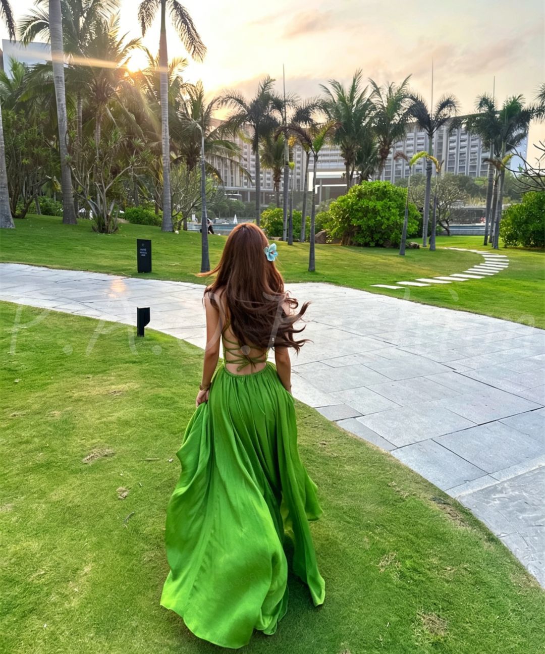 Open-Back Tie Maxi Dress