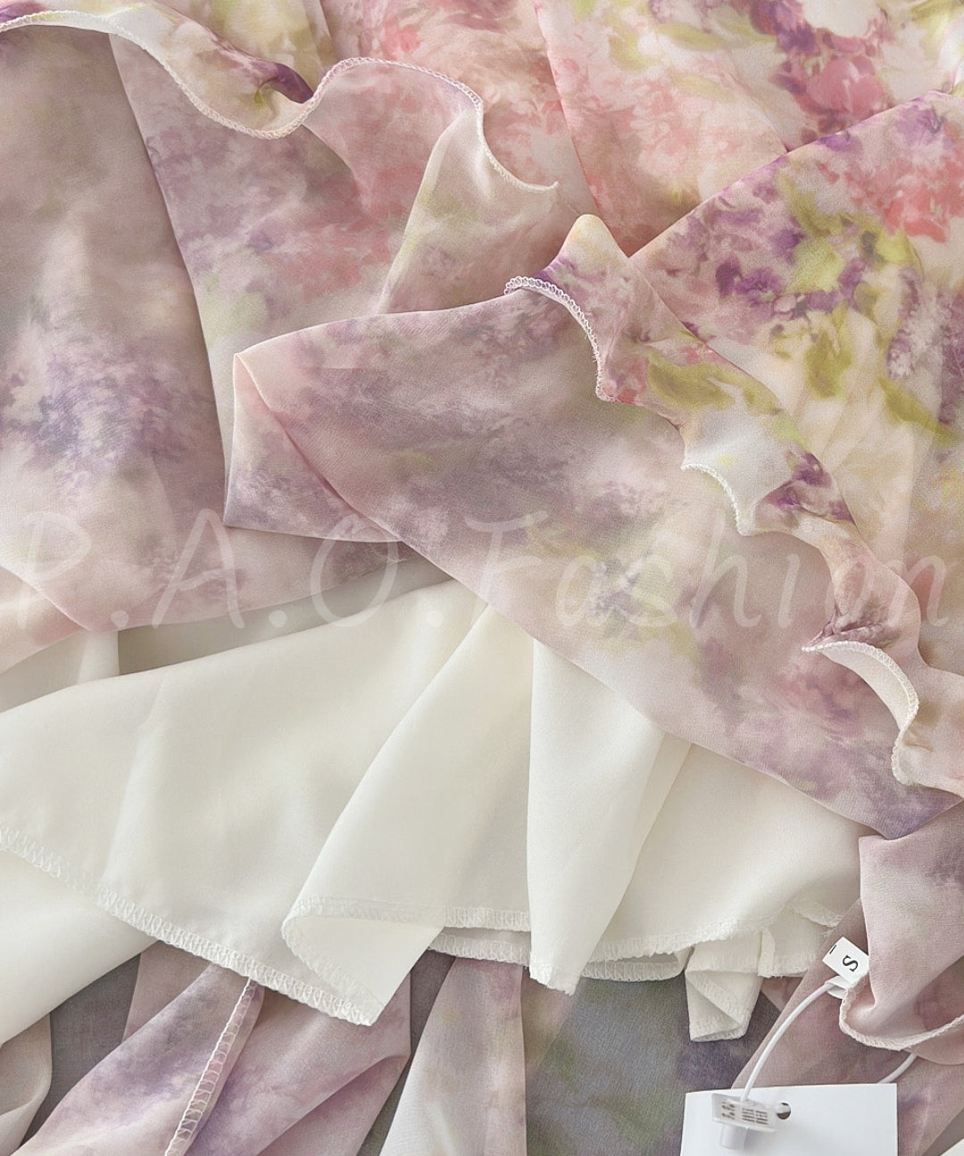 Lavender Ombre Floral Tiered Chiffon Maxi Dress[Available Now]